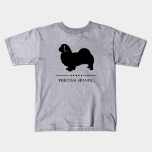 Tibetan Spaniel Black Silhouette Kids T-Shirt